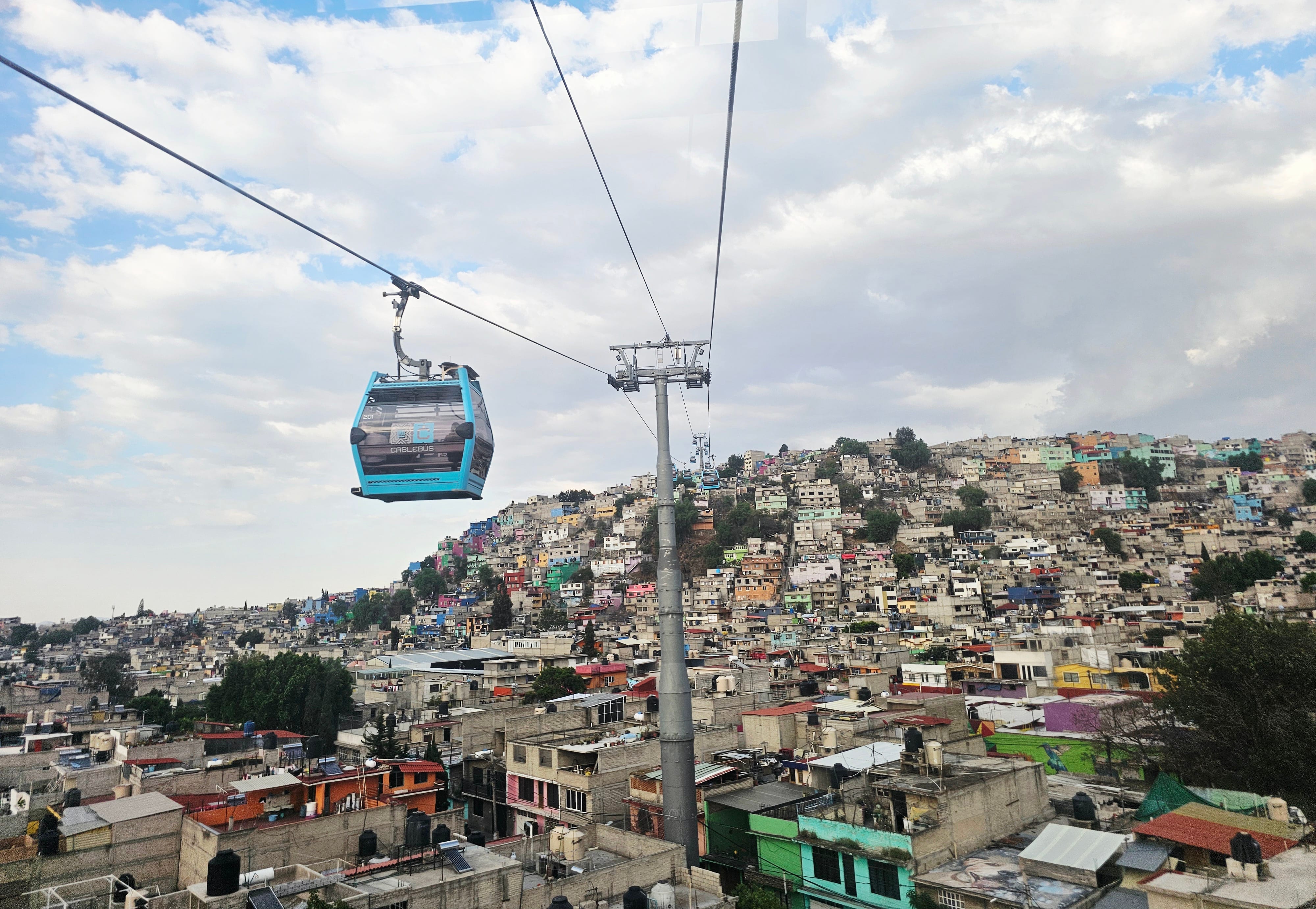 View from a cable car over Mexico City